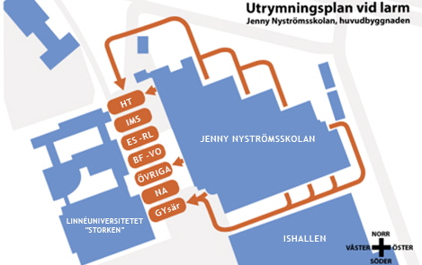 Utrymningsplan för Jenny Nyströmskolan